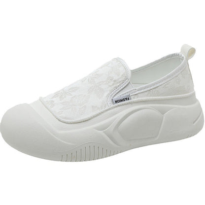 Damen Sneaker Slip-On Bequem Floralmuster Rutschfest