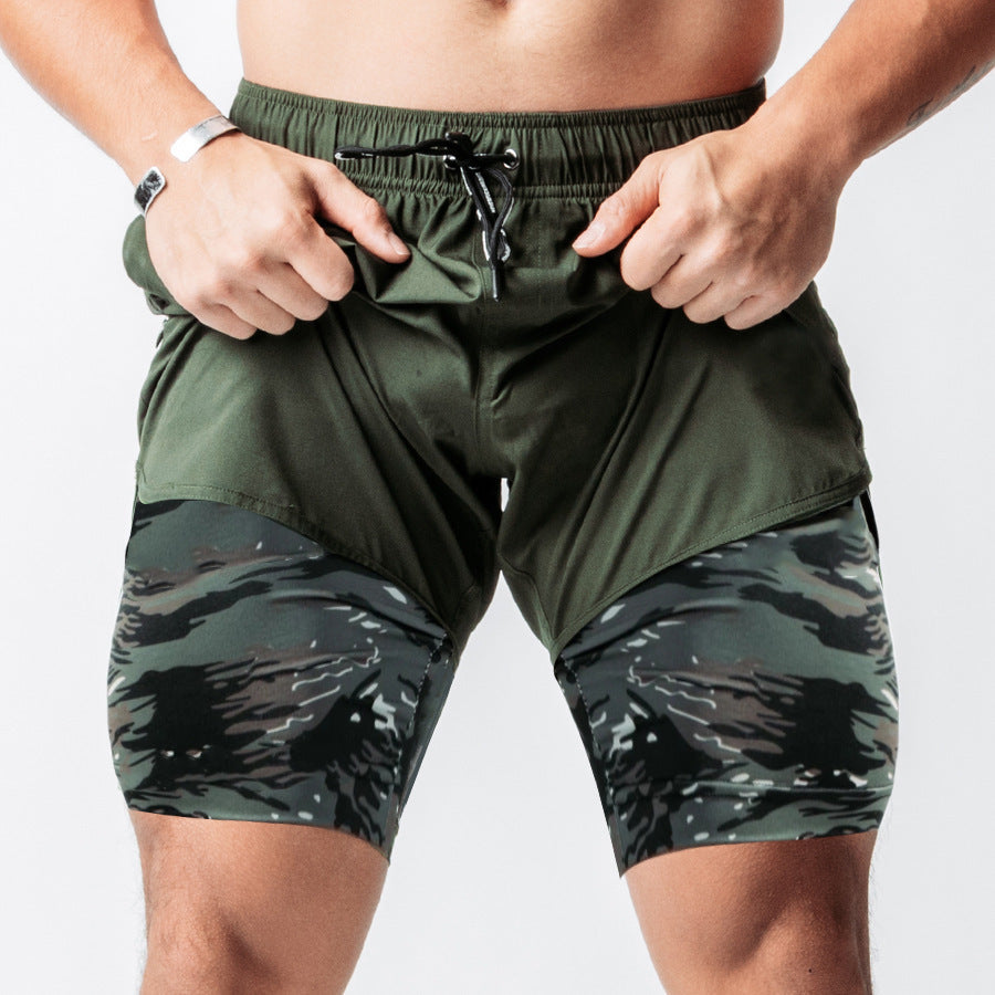 Herren Trainingsshorts atmungsaktiv mit Kompressionsunterhose elastisch - BerlinGlamour