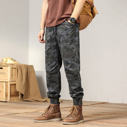 Herren Cargo-Hose Camouflage Elastic mit Taschen