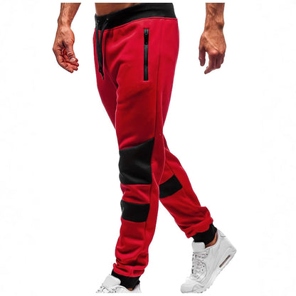 Herren Jogginghose Sportlich Reißverschluss Kontrastfarben