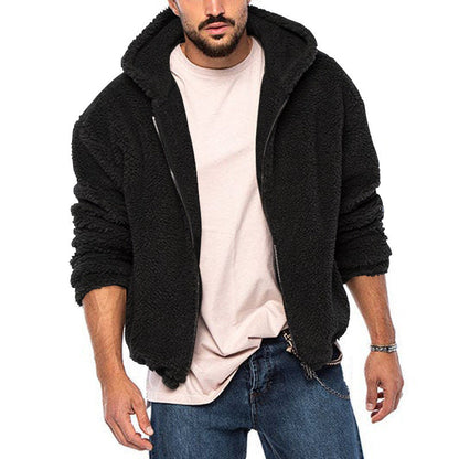 Herren Fleece Pullover Kapuze Teddy Weich Warm