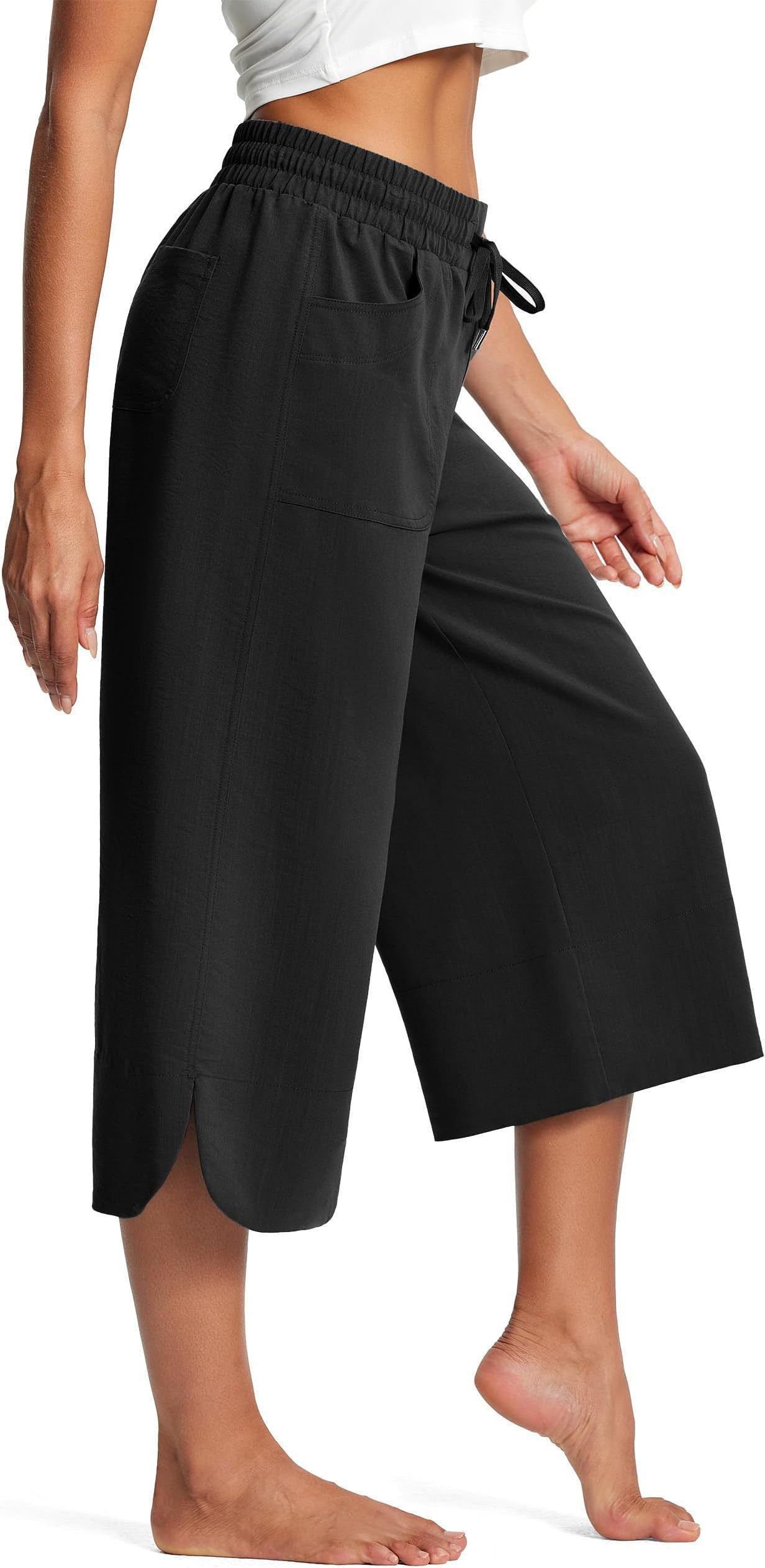 Bequeme Damen Culotte Elastisch Mit Taschen