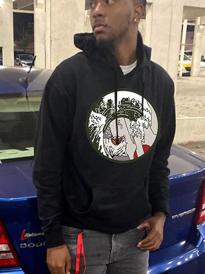 Herren Kapuzenpullover mit coolem Grafik Design Berlin Style