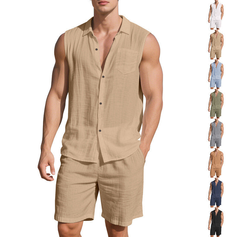 Männer Kurzarm Hemd Shorts Set Sommer - BerlinGlamour