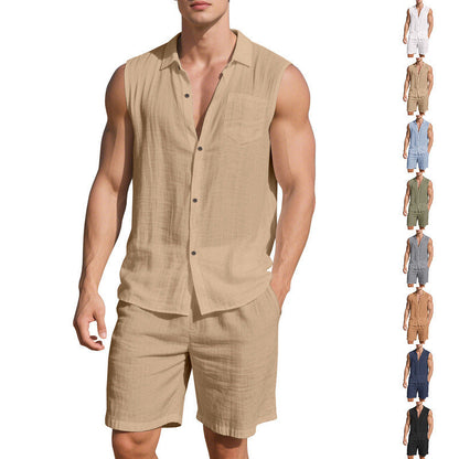 Männer Kurzarm Hemd Shorts Set Sommer - BerlinGlamour