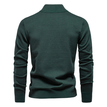 Herren Pullover Kurz Reißverschluss Stehkragen Modern