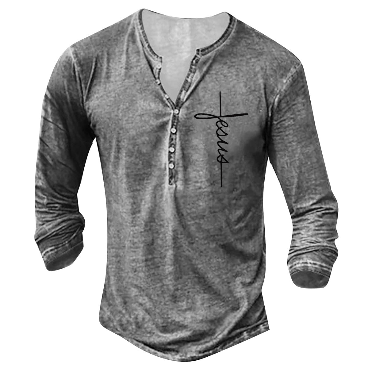 Herren Langarm Shirt mit Grafikdruck Modern Berlin Style