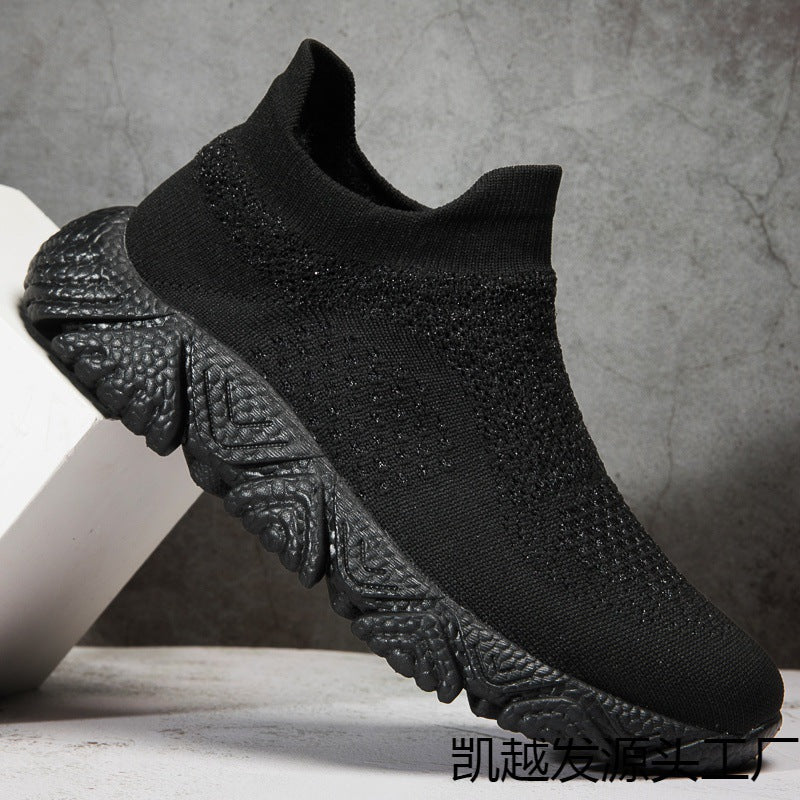 Damensneaker Strick Optik Hochkragen Rutschfest