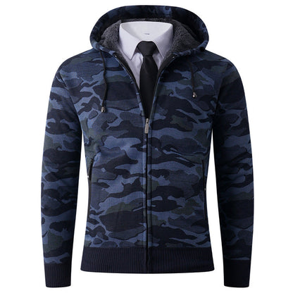 Herren Hoodie Camouflage Kapuze Gefüttert Modern