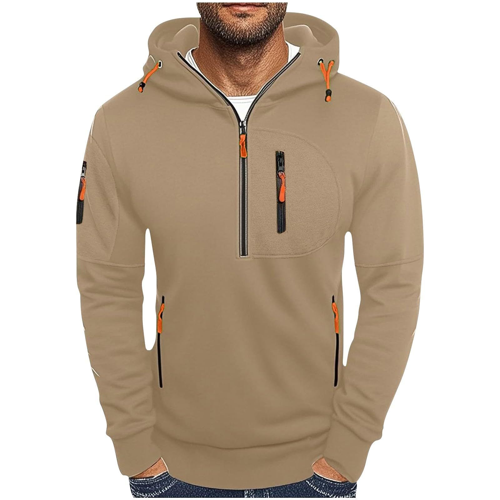 Herren Kapuzenjacke Wasserabweisend Funktionsjacke Modern - BerlinGlamour