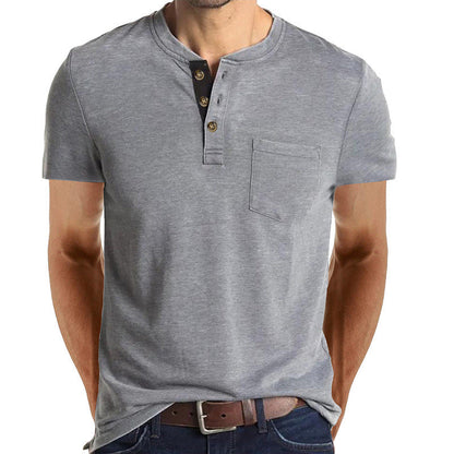 Herren T-Shirt mit Brusttasche Modern Strukturiert