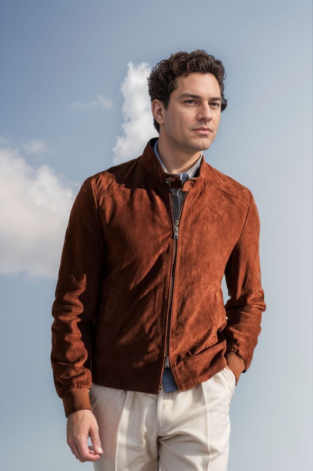 Herren Leichtjacke Sportlich Moderner Kragen