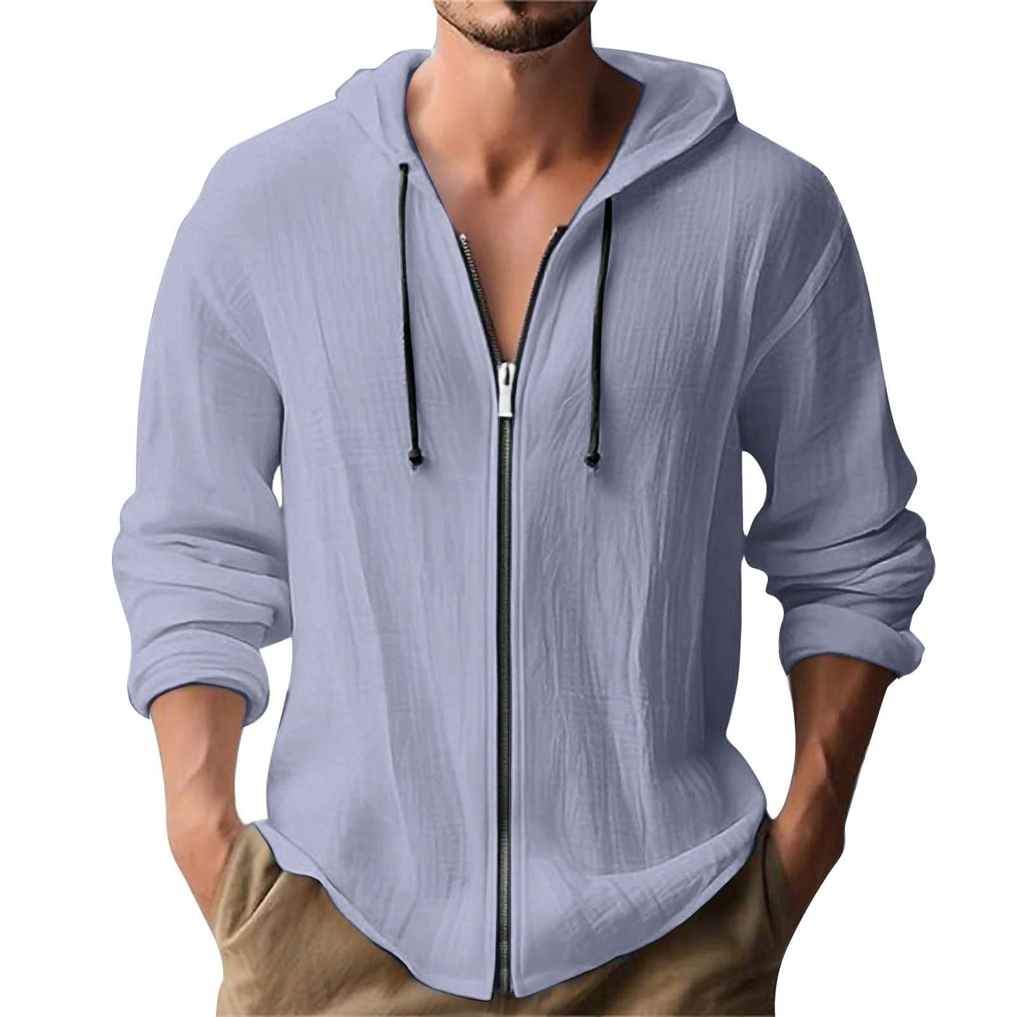 Herren Kapuzenjacke Lässig Reißverschluss Modern
