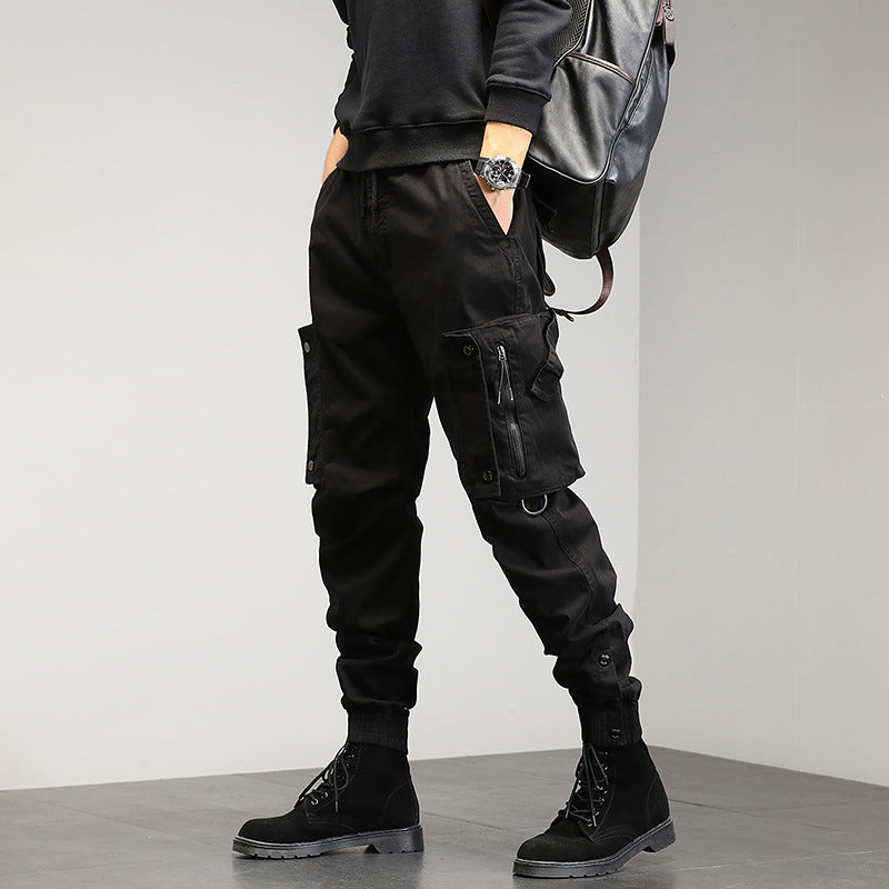 Herren Cargohose Elastisch Reißverschluss Taschen Modern