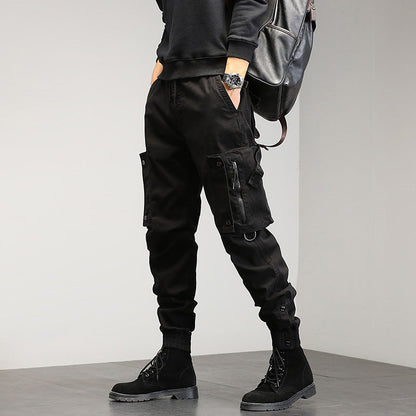 Herren Cargohose Elastisch Reißverschluss Taschen Modern