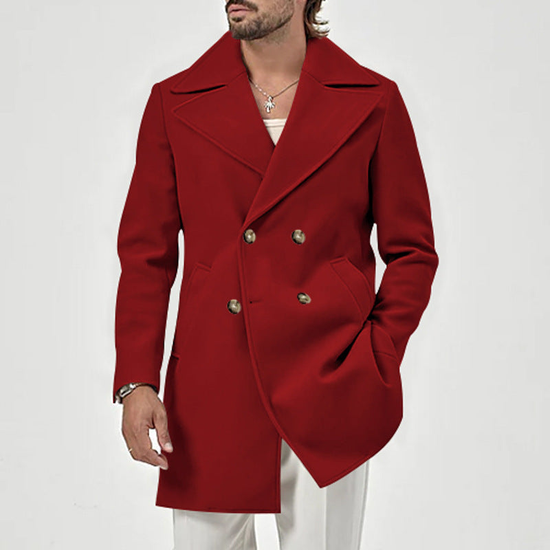 Herren Mantel Elegant Doppelt Gefüttert Berlin Stil