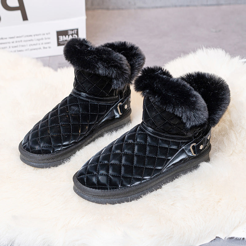 Damen Winterstiefel Kuschelig Warm Kunstfell Modisch