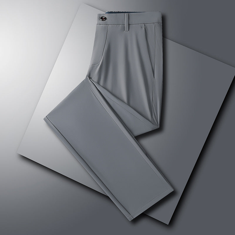 Herren Business-Hose Slim Fit Elastisch Grau