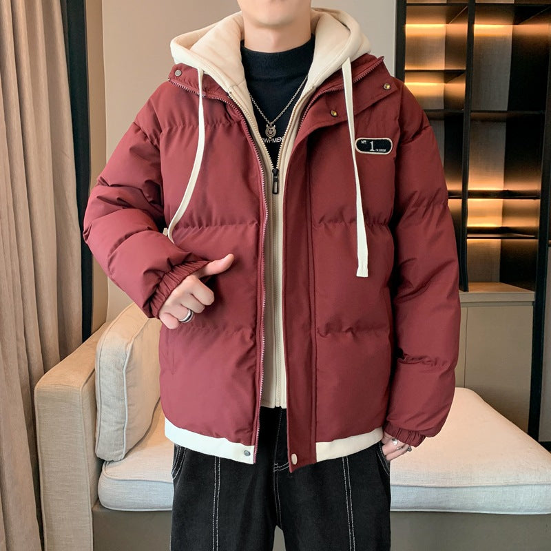 Herren Winterjacke Warm Dickes Futter Mit Kapuze