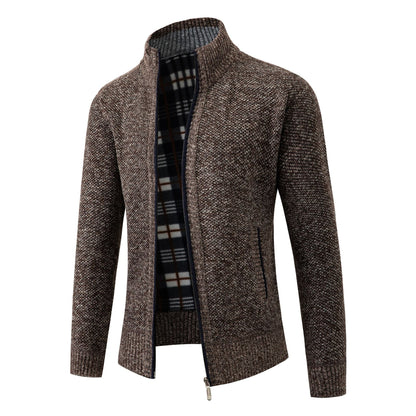Herren Strickjacke Modern Stehkragen Elegante Optik