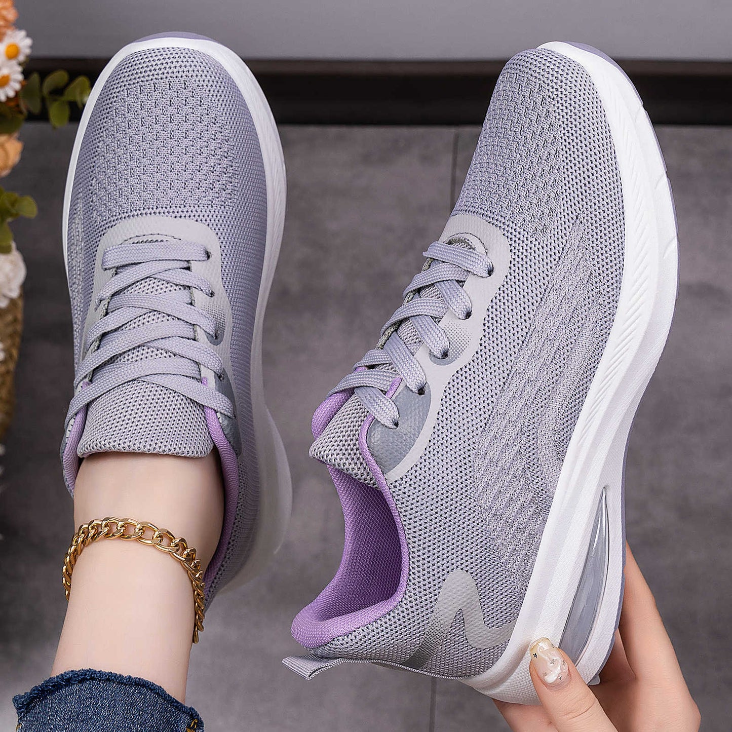 Damen Laufschuhe Leicht und Bequem mit Luftpolster
