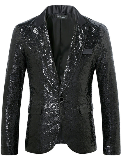 Paillettenblazer Herren Glamour Jacke Glitzer