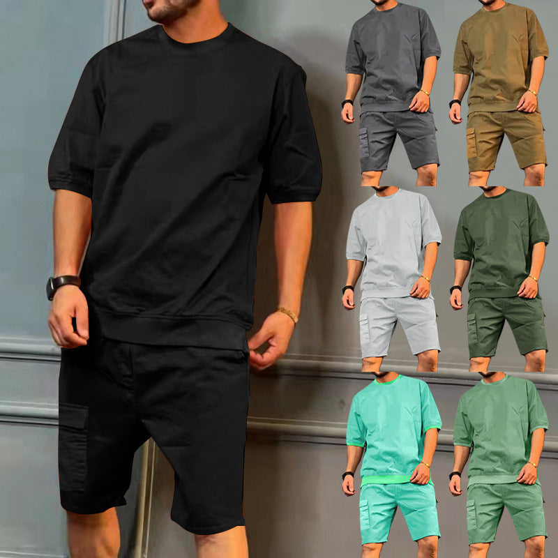 Herren Kurzarm-Shirt-Set Beuteltaschen Freizeit - BerlinGlamour
