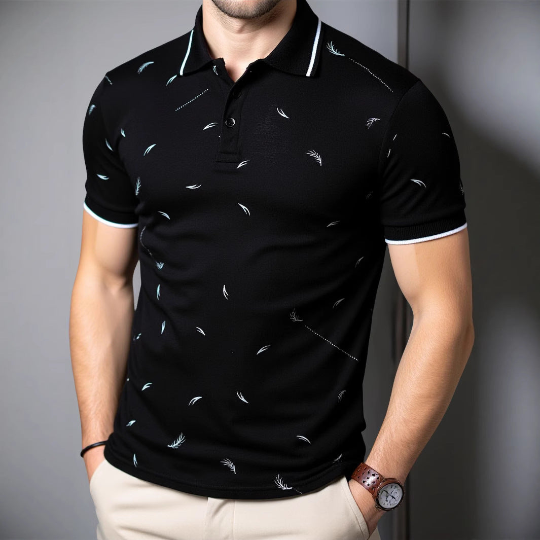 Herren Poloshirt Modern mit Druck Baumwolle Hochwertig