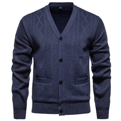 Herren Strickjacke Klassisch mit Taschen Modern