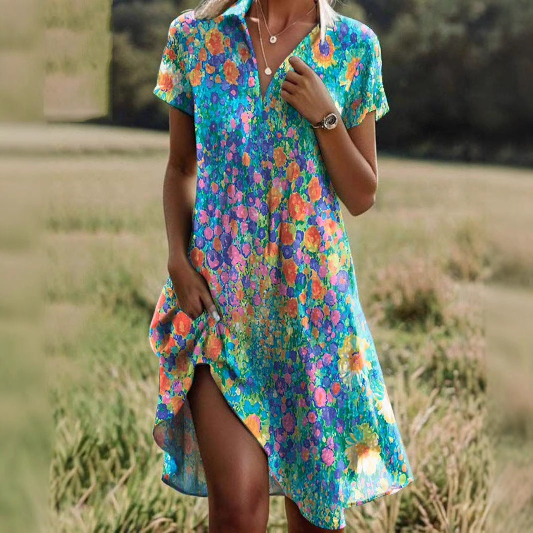 Damenkleid Floral Asymmetrisch Sommerkleid - BerlinGlamour