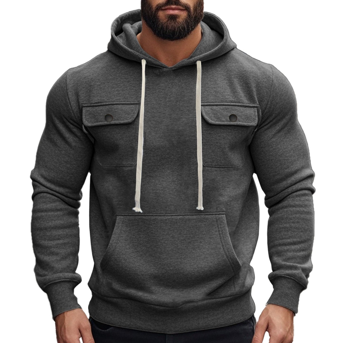 Herren Kapuzenpullover Modern mit Pattentaschen und Cool Design