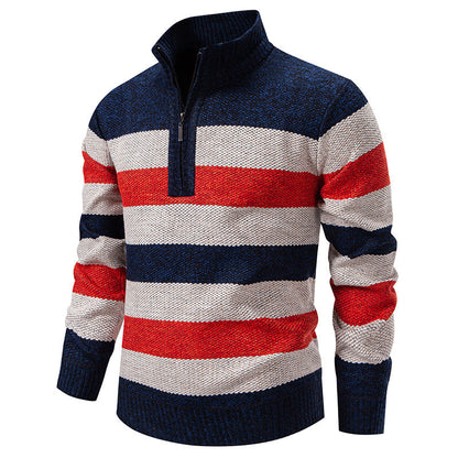 Herren Strickpullover Modern mit Kontraststreifen