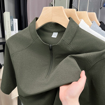 Herren Funktionsshirt Kurzarm atmungsaktiv mit Reißverschluss