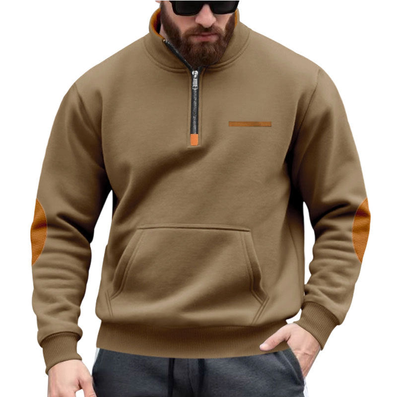 Herren Kapuzenpullover Mit Halbzipp Modern Farben