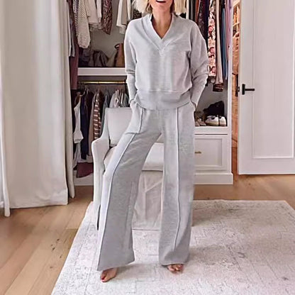 Damen Freizeit-Set Großzügig V-Ausschnitt Trendy