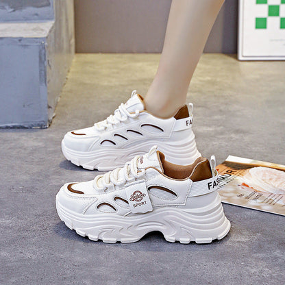 Damen Sneaker Sportlich Chunky Rutschfest Weiße