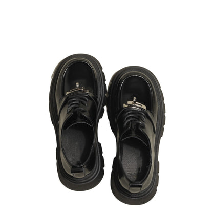 Damen Schnürschuhe Glänzend Rutschfest Modisch