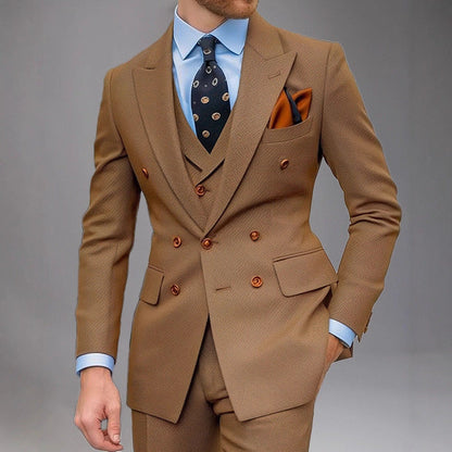Herren Blazer Doppelt gefüttert Business Elegant Punktmuster