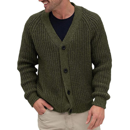 Herren Strickjacke Grobstrick mit Knöpfen Modern