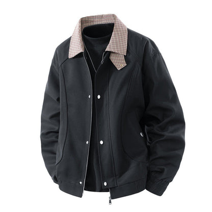 Herren Übergangsjacke Modern mit Karomuster Kragen