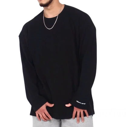 Herren Oversized Pullover Strukturiert Baumwolle Trendig