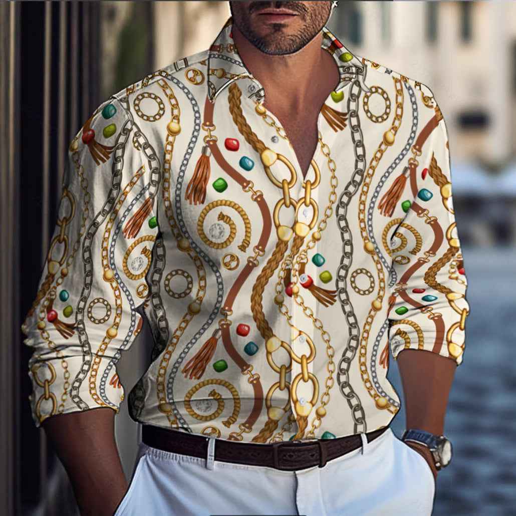 Herren Hemd Modernes Muster Slim Fit Berlin Style - BerlinGlamour