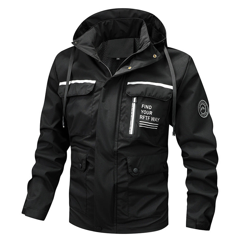 Herren Outdoor-Jacke Funktionsjacke Wasserabweisend Reflektierend - BerlinGlamour