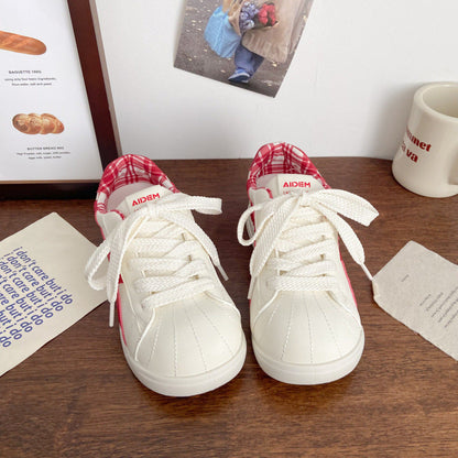 Damen Sneaker Sportlich Kariert Modern