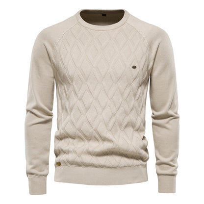 Herren Strickpullover Rautenmuster Modern Rundhals