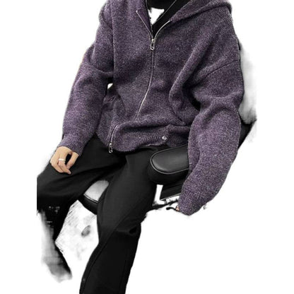 Herren Kapuzenpullover Kuschelig Modern Reißverschluss