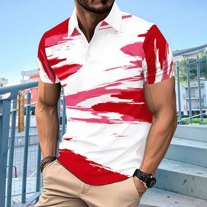Herren Poloshirt Grafikdesign atmungsaktiv Sportlich