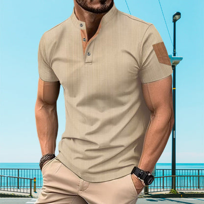 Herren Poloshirt Kurzarm Elegant mit Knöpfen