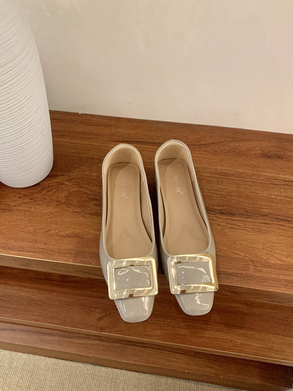 Damen Ballerinas Elegante Schuhe mit Schnallenverschluss