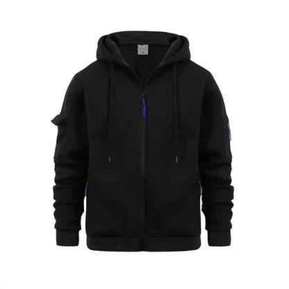 Herren Kapuzenjacke Funktionell Reißverschluss Taschen Sportlich